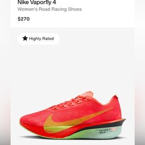 Men’s NIKE Vaporfly 3 running shoes. NWOT. Men’s size 7